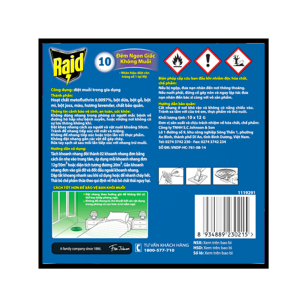 Ảnh RAID Nhang Diệt Muỗi Hương Lavender 10 Khoanh 3