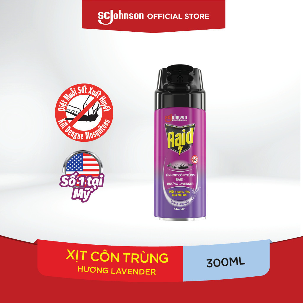 Ảnh RAID Bình Xịt Côn Trùng Hương Lavender 300ml - DN 1