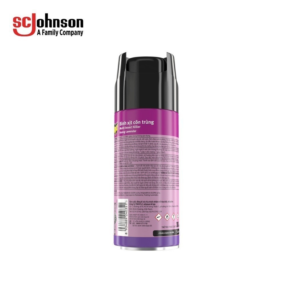 Ảnh RAID Bình Xịt Côn Trùng Hương Lavender 300ml - DN 3