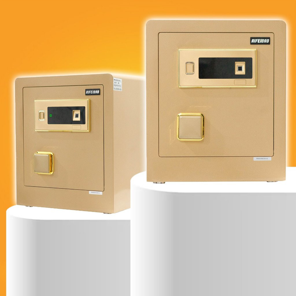 Két Sắt Mini Thông Minh Nhập Khẩu Aifeibao 45-BL 24KG Điện Tử Màu Vàng Gold Sang Trọng (Miễn Phí Giao Hàng Toàn Quốc)