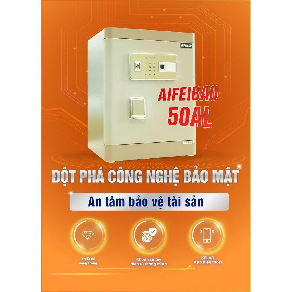 Két Sắt Mini Thông Minh Aifeibao HK-M/D-40-AL Khóa Vân Tay Kết Hợp Điện Tử Nội Thất Bọc Da Cao Cấp FREESHIP TOÀN QUỐC