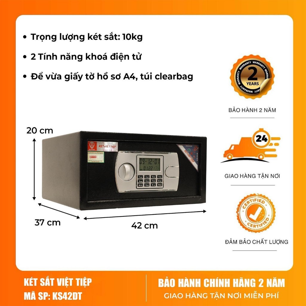 [HÀNG CHÍNH HÃNG] Két Viêt Tiệp Mini KKS03 Khóa Điện Tử, Két Safiron 25LBF Vân Tay Cảnh Báo Trộm ĐT