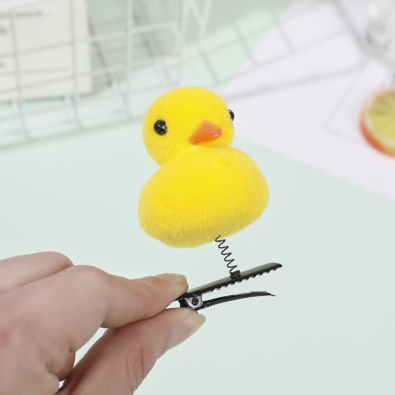 Set Kẹp Tóc Vịt/Gà Vàng Nhún Nhảy Đáng Yêu Vui Nhộn Phụ Kiện Tóc Cho Nữ Và Bé Gái Empoli