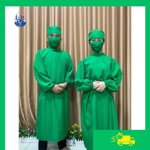 Áo Choàng Phẫu Thuật Bác Sỹ Phòng Mổ, Áo choàng cho Spa, thẩm mỹ viện chất Kaki dày kháng khuẩn [FREESIZE]