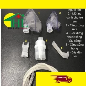 Bộ Phụ Kiện Máy Xông Khí Dung - Phụ Kiện Xông Mũi Họng Phù Hợp Tất Cả Các Dòng Máy
