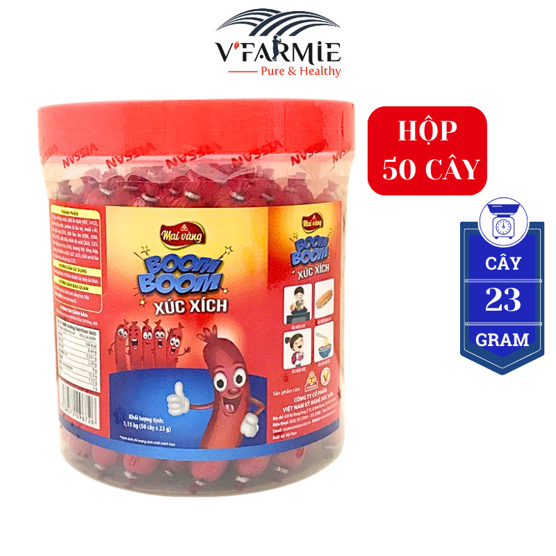 Xúc xích Vissan Boom Boom hộp 50 cây 23g - hộp 1.15kg