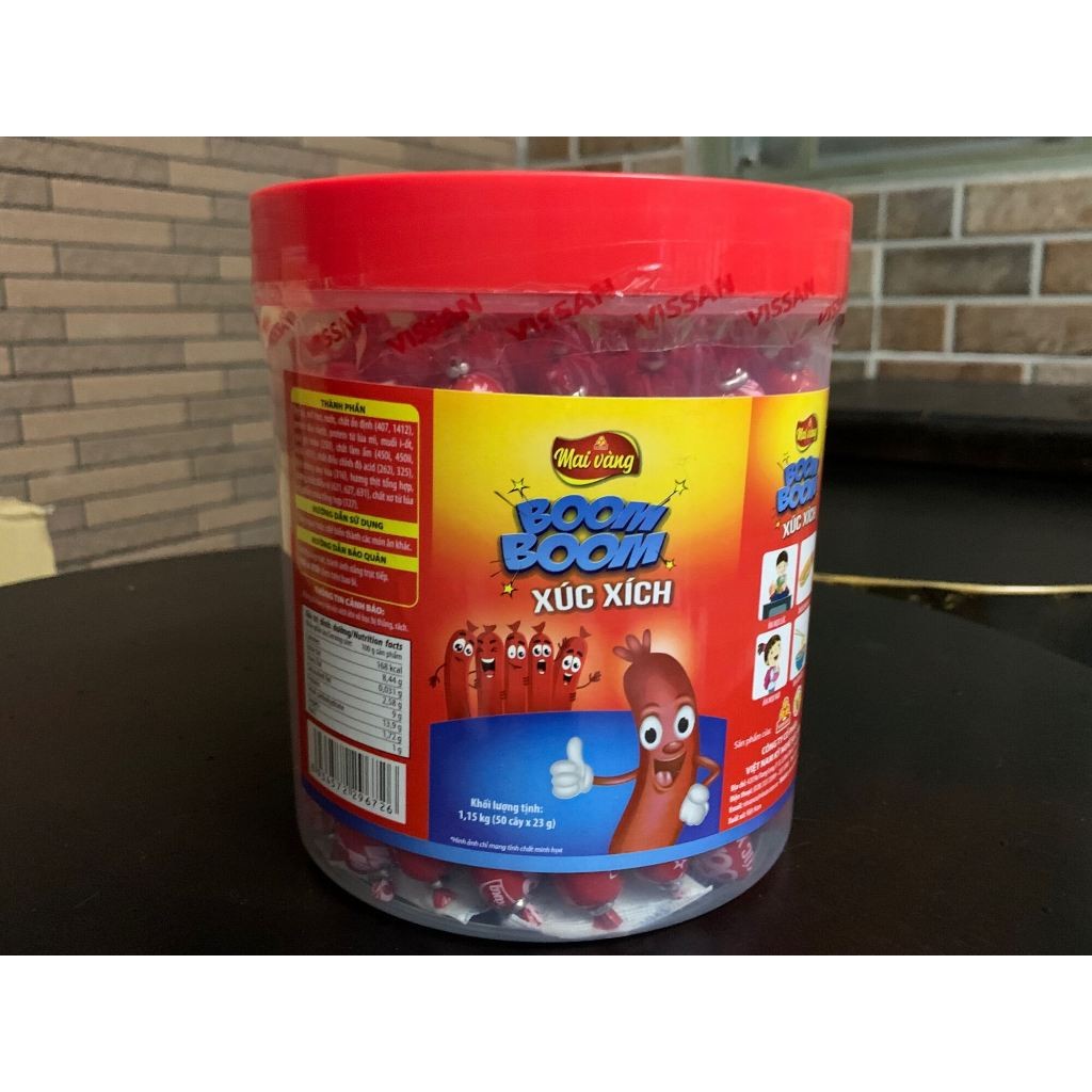 Xúc xích Vissan Boom Boom hộp 50 cây 23g - hộp 1.15kg