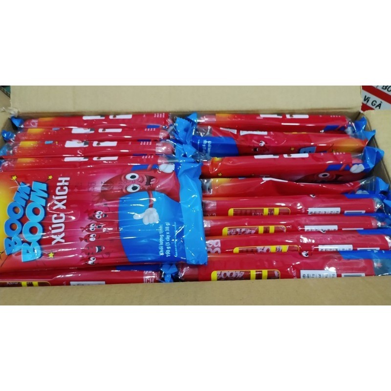 Xúc xích Vissan Boom Boom thùng 2.3kg (100 cây x 23g) - XXTT Boom Boom 23g gói