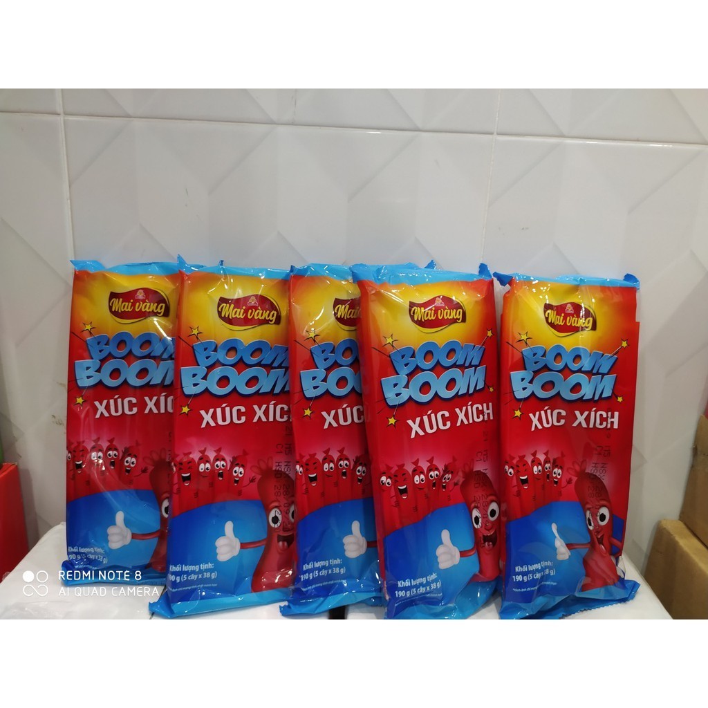 Xúc xích Vissan Boom Boom gói 115 gram (5 cây x 23g) - XXTT Boom Boom 23g gói