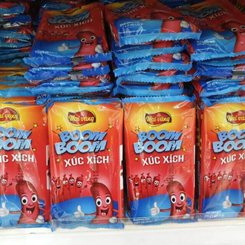 Xúc xích Vissan Boom Boom gói 115 gram (5 cây x 23g) - XXTT Boom Boom 23g gói