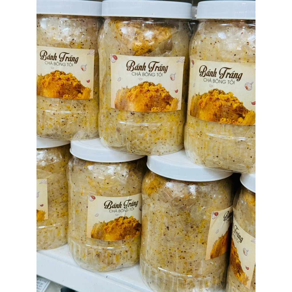 Bánh tráng chà bông cháy tỏi hũ 200g thơm ngon