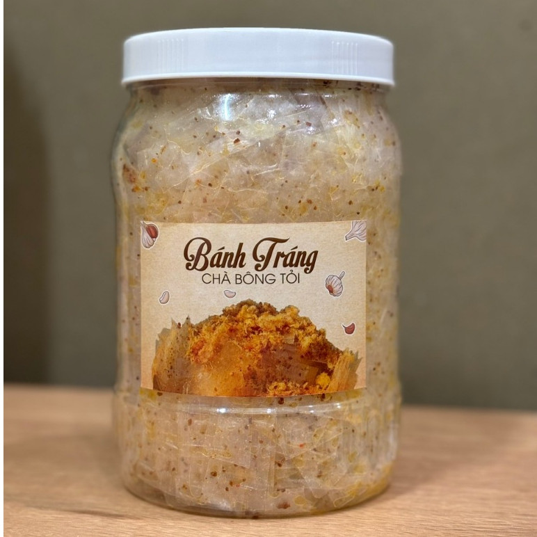 Bánh tráng chà bông cháy tỏi hũ 200g thơm ngon