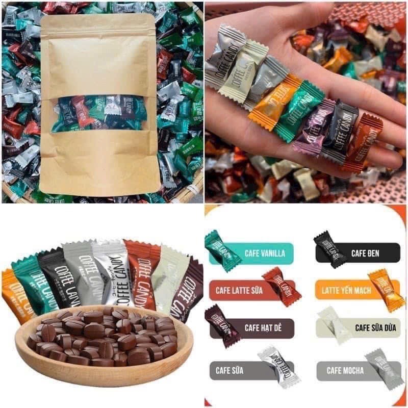 Kẹo cà phê không đường viên nén Coffee Candy 100g có khoảng 100 viên