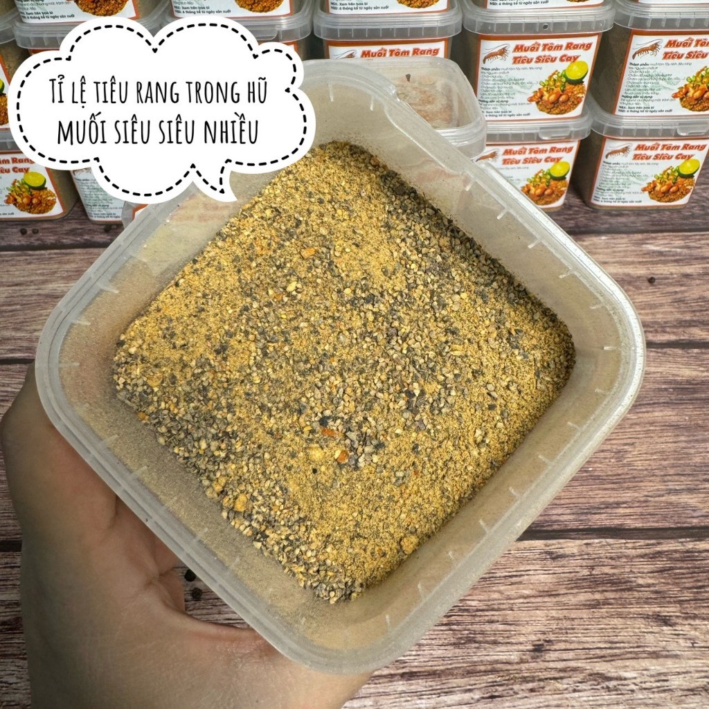 Muối tôm rang tiêu lá chanh siêu cay 250g chấm hải sản, các loại thịt, trái cây,...