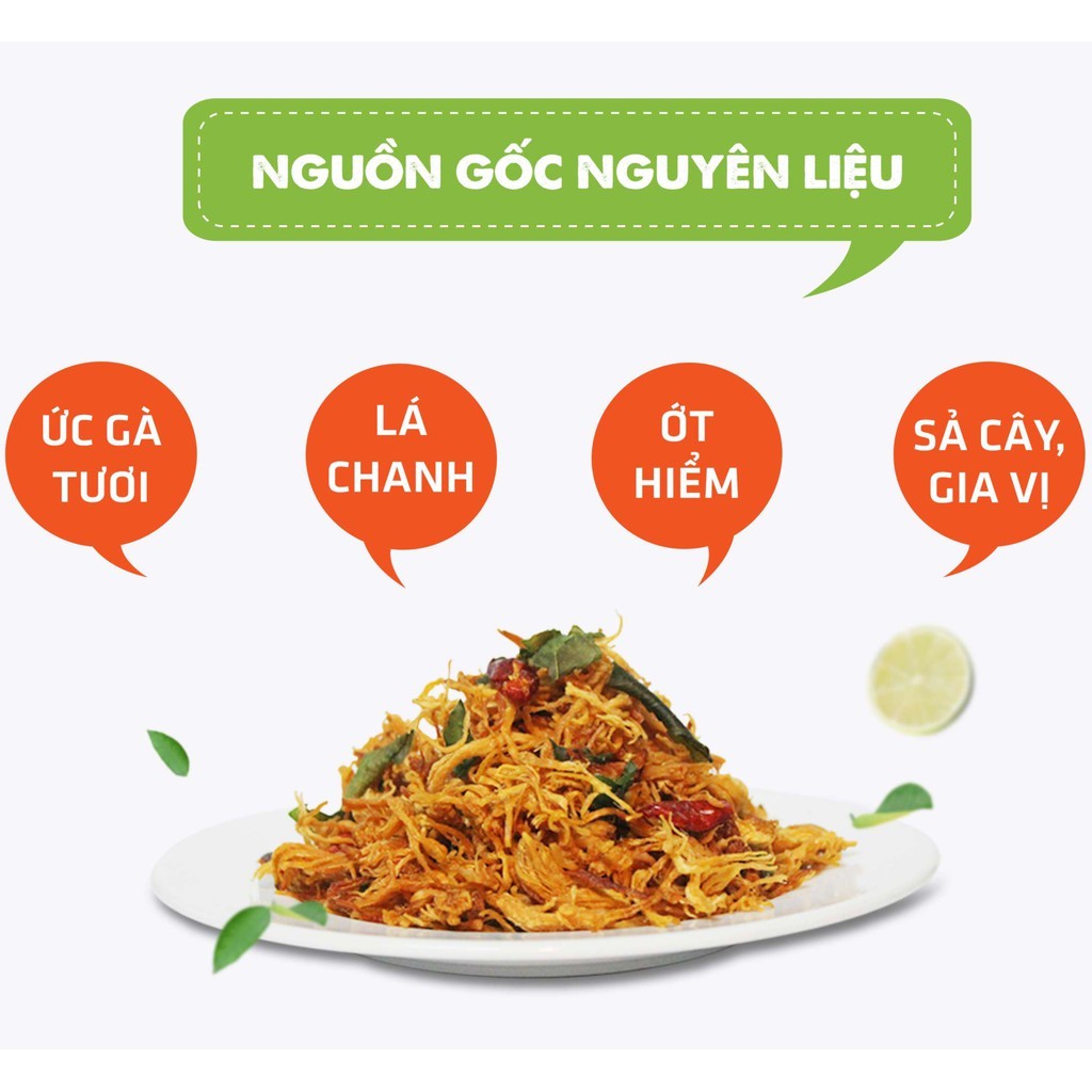 Khô gà lá chanh xé cay hũ 250g/gói 500g đồ ăn vặt Vfarmie