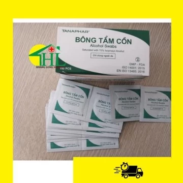 [Hộp 100 Miếng] Gạc Tẩm Cồn Sát Khuẩn, Bông Tẩm Cồn Y Tế, Cồn Khô Alcohol Pads Dùng Trong Y Tế Và Làm Đẹp, Làm móng