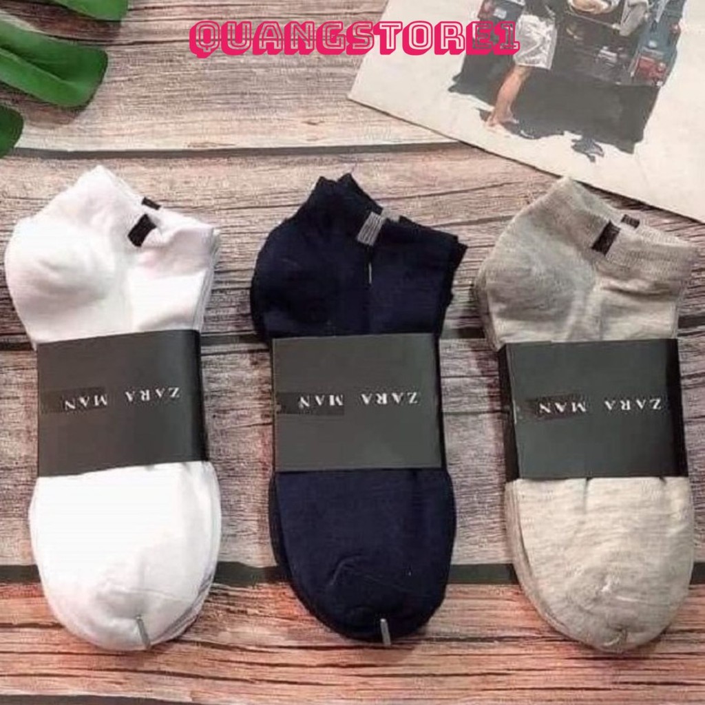 [COMBO 20]Tất Nam Nữ Zara Men Trơn Cổ Ngắn , Vớ Nam Thời Trang Cao Cấp Chất Cotton 100% Co Giãn Thấm Hút Hàng Nhập Khẩu