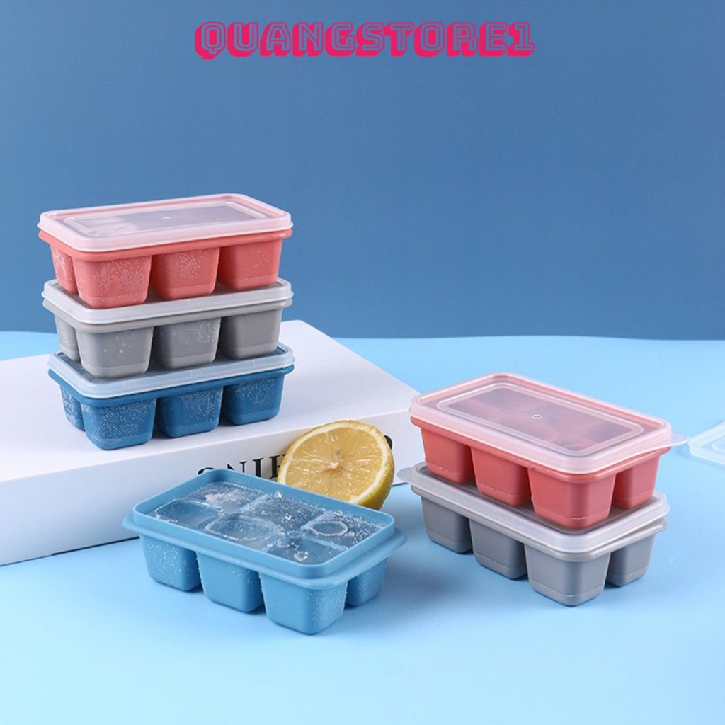 Khay Silicone Làm Đá 6 Ô Tiện Lợi