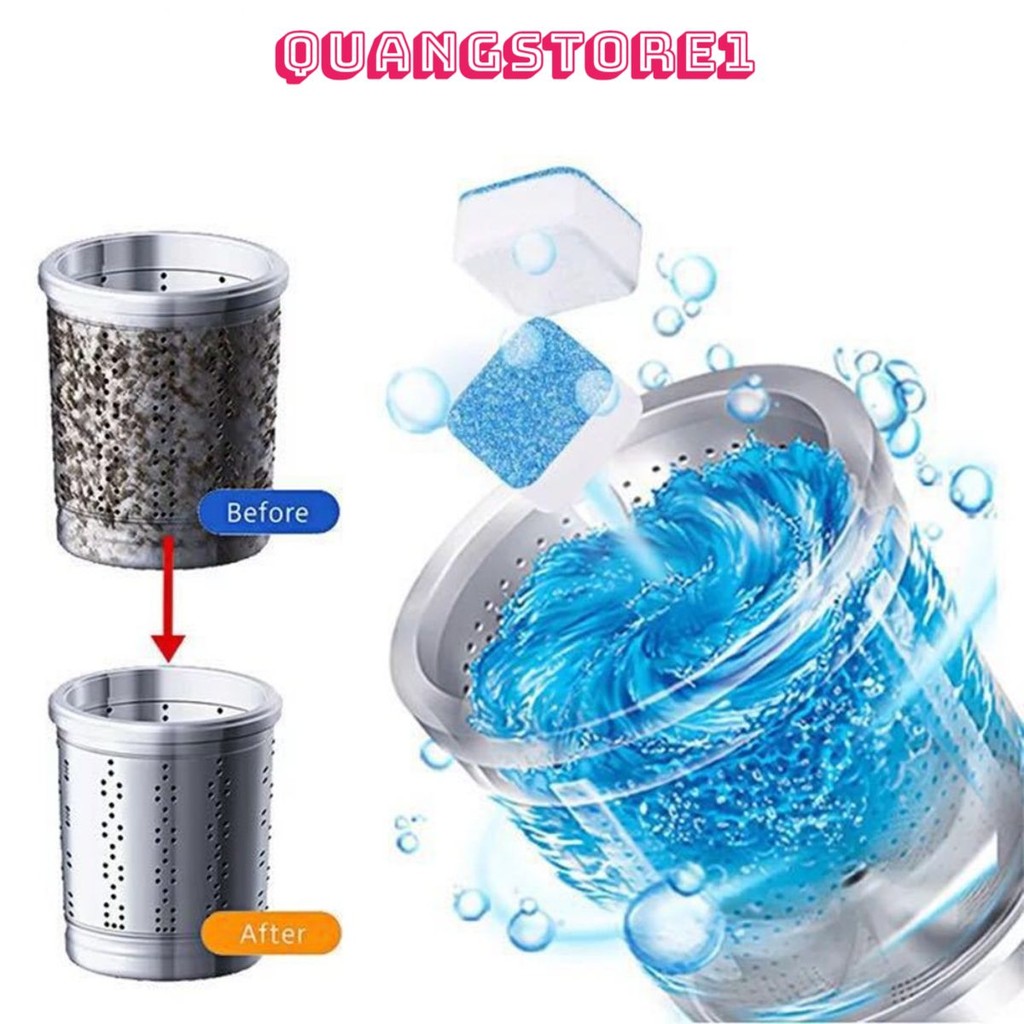 VIÊN TẨY H4 Vệ Sinh Lồng Máy Giặt - Diệt Khuẩn , Tẩy Lồng Máy Giặt Chất Cặn, Mảng Bám, Ẩm Mốc Hiệu Quả (Viên Trắng)