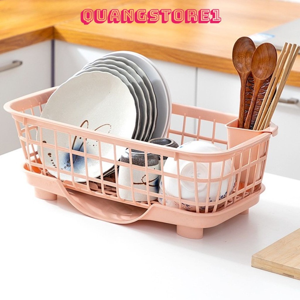 Khay Ups Bát Đĩa 🍓𝐐𝐔𝐀𝐍𝐆𝐒𝐓𝐎𝐑𝐄𝟏🍓 Khay Nhựa Úp Chén Bát Ráo Nước Tiện Lợi - Rổ úp bát đĩa có khay hứng nước [SIZE LỚN]