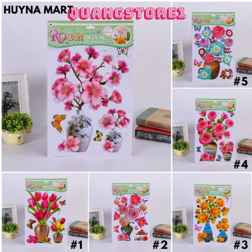 Tranh Dán Tường 3D Hoa Nổi Trang Trí Phòng Khách Room Decor .