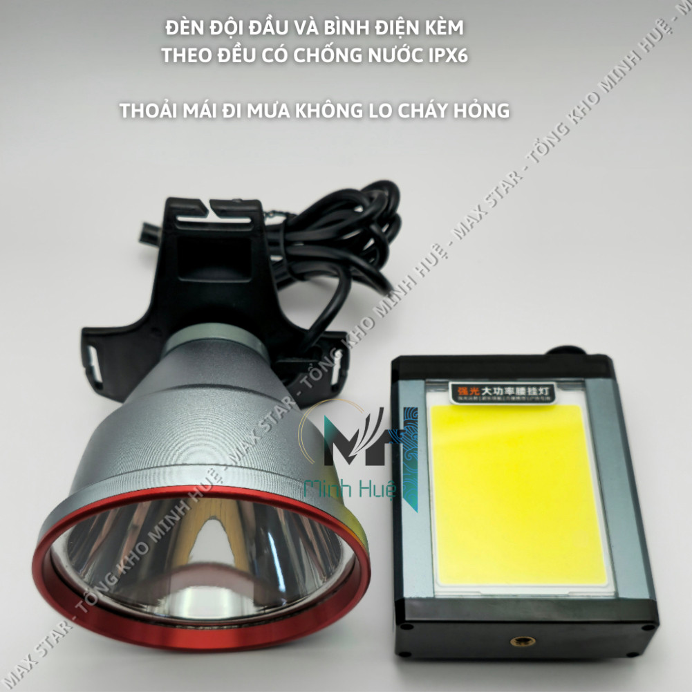 Đèn đội đầu kẹp bình siêu sáng chiếu xa 2 chế độ sáng ntt95