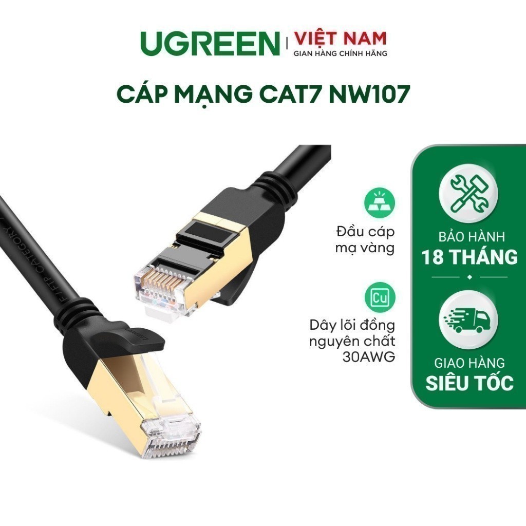 Cáp mạng CAT7 STP UGREEN NW107/ NW149 | RJ45 600MHz và 10Gbps | Chiều ...
