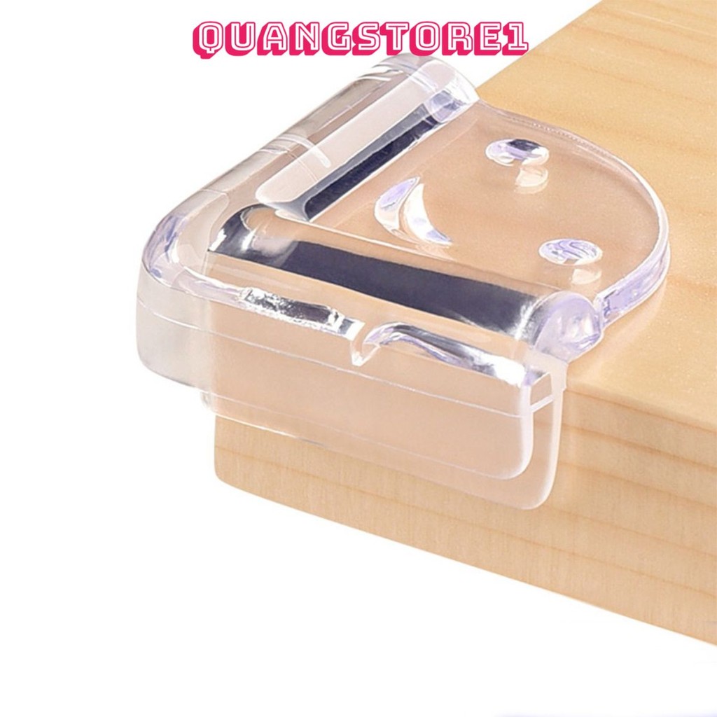 8 Miếng Silicon Bọc Cạnh Bàn, Bịt Góc Bàn TRONG SUỐT - Tránh Va Đập Cho Bé (Trái Tim/ Mặt Cười/ Đầu Tròn)
