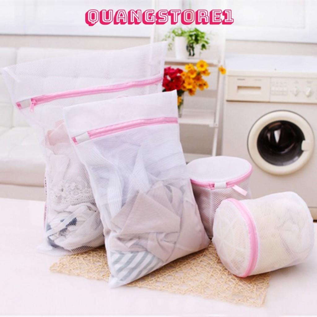 [Quà] Túi Lưới Đựng Bảo Vệ Quần Áo, Đồ Lót Trong Máy Giặt USA Store (Trắng) [Mua 3 Tặng 1 Viên Tẩy Lồng Giặt]