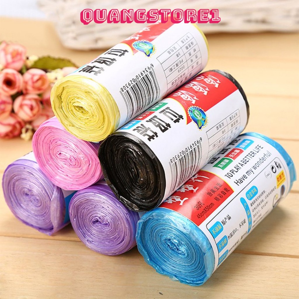 #Cuộn 30/100 Túi Đựng Rác Rẻ 250đ/Chiếc - Bao Bịch Nilon Bọc Rác Nhiều Màu - Size 45x50cm