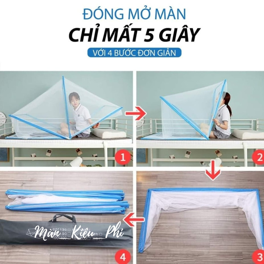 Ảnh Màn mùng chụp tự bung xếp thông minh chống muỗi cao cấp gấp gọn đủ size 1m 1m2 1m4 1m6 1m8 Kiều Phi 1
