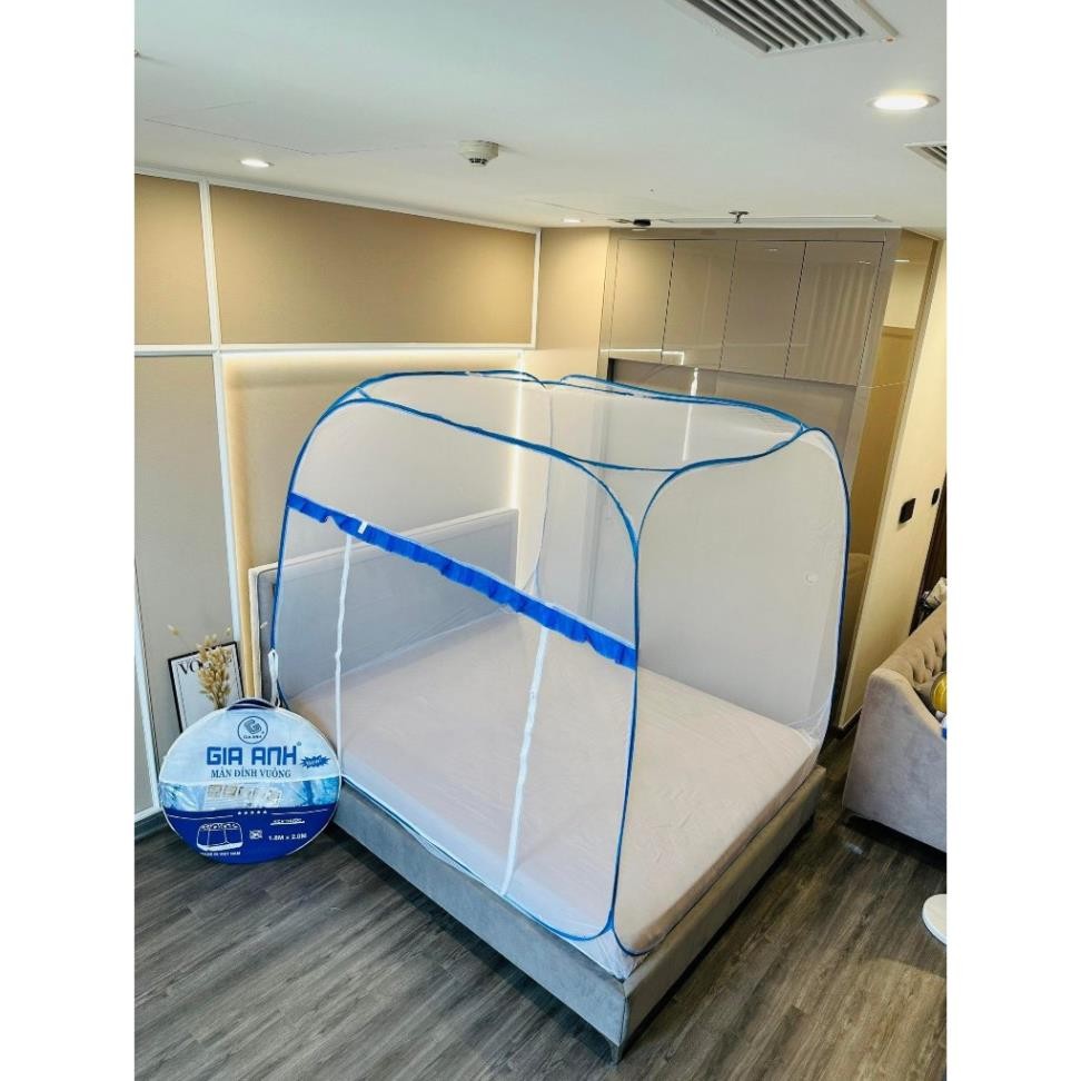Ảnh Màn Chụp Tự Bung Đỉnh Vuông - Mùng Đỉnh Vuông Cao Cấp Chống Muỗi Và Côn Trùng Hiệu Quả - Hàng VNXK ( Bảo Hành 12 Tháng ) 1