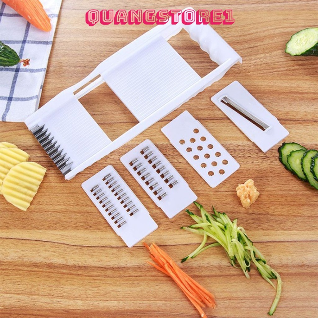 Bộ Gọt Bào Vỏ, Bàn nạo Sợi Rau Củ - Trái Cây - Hoa Quả 5 IN 1 - Chất Liệu Cao Cấp