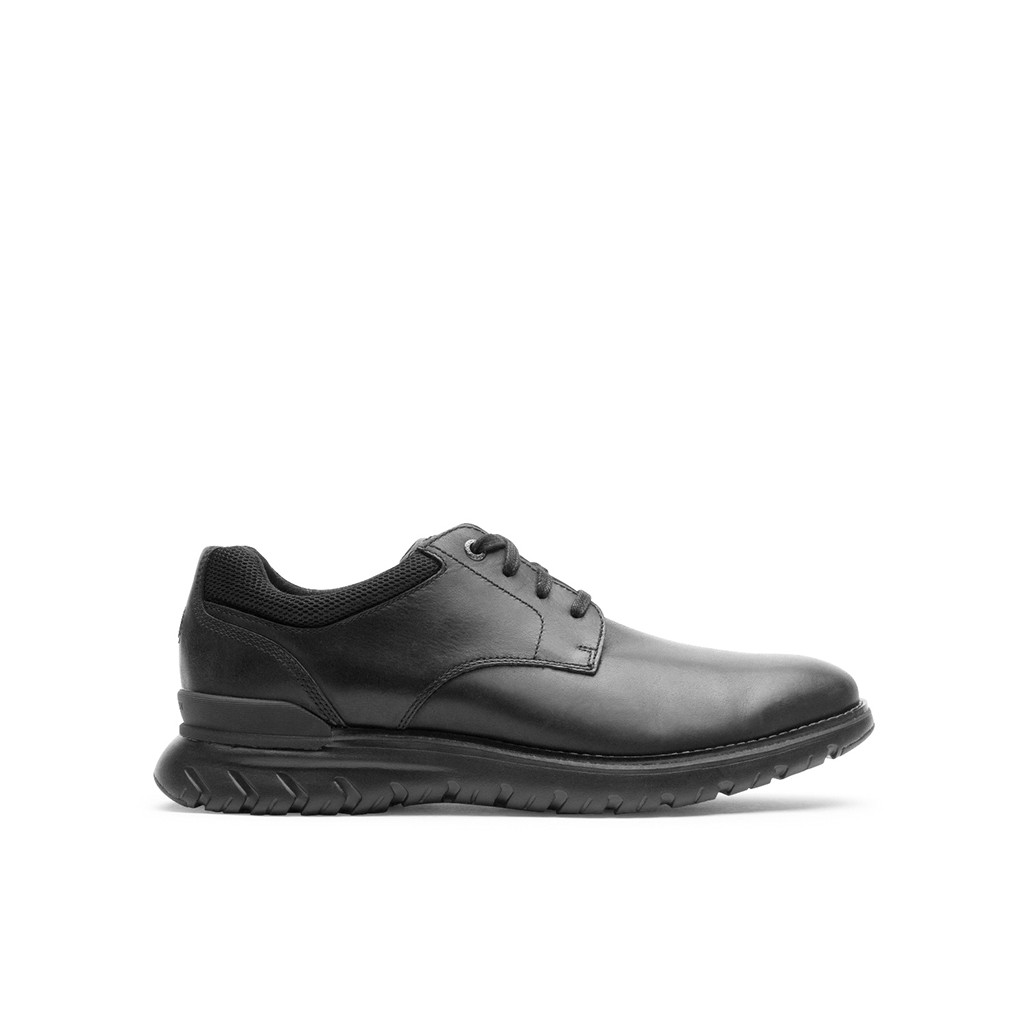 Rockport Total Motion Sport Plain Toe Oxford Men's Dress Shoes – Black Leather (M Width) – CI9598