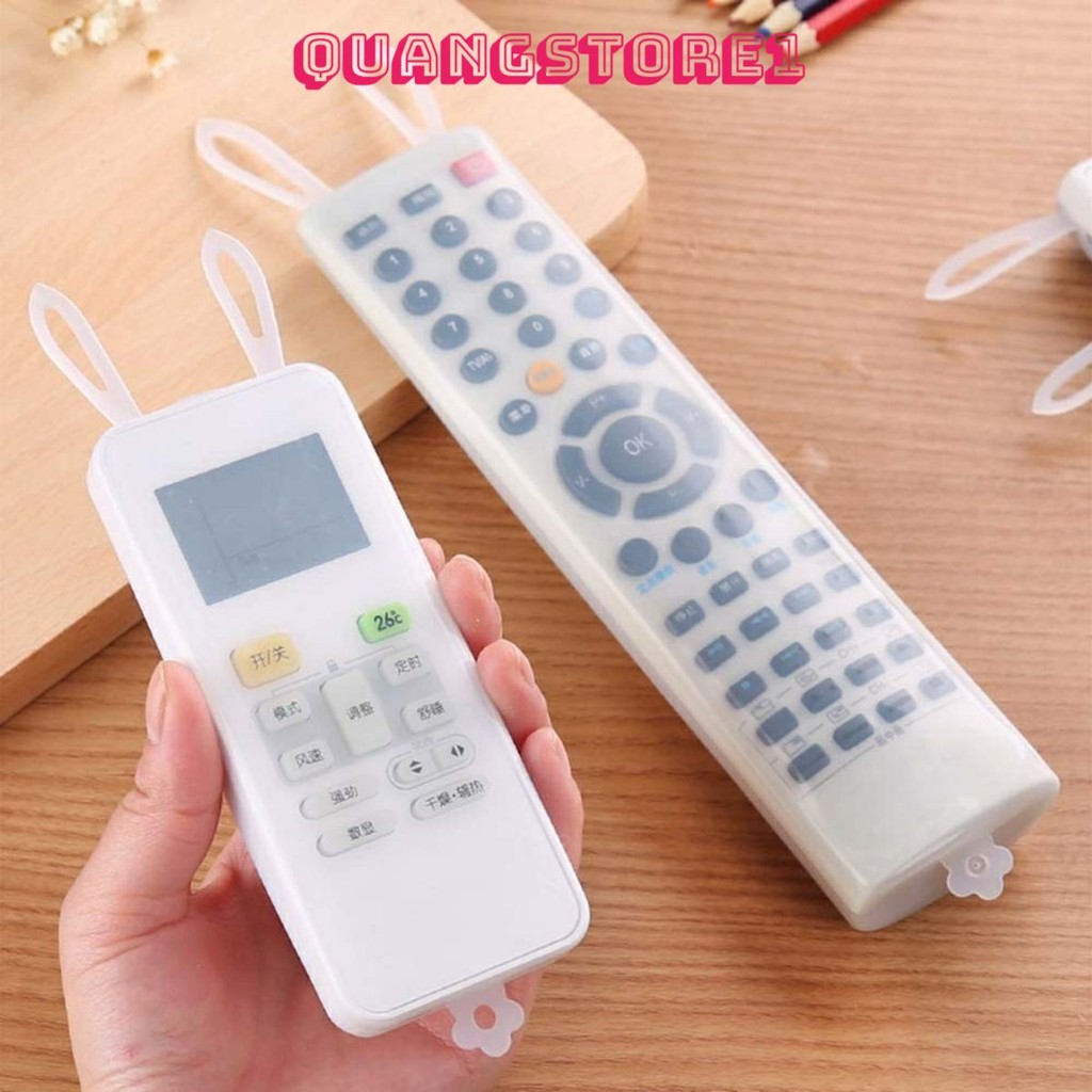 Bọc Điều Khiển (REMOTE) Tivi, Điều Hòa Bằng Nhựa Silicon Dẻo Trong Suốt Tai Thỏ , Bọc Silicon Chống Bụi Dành Cho Remote