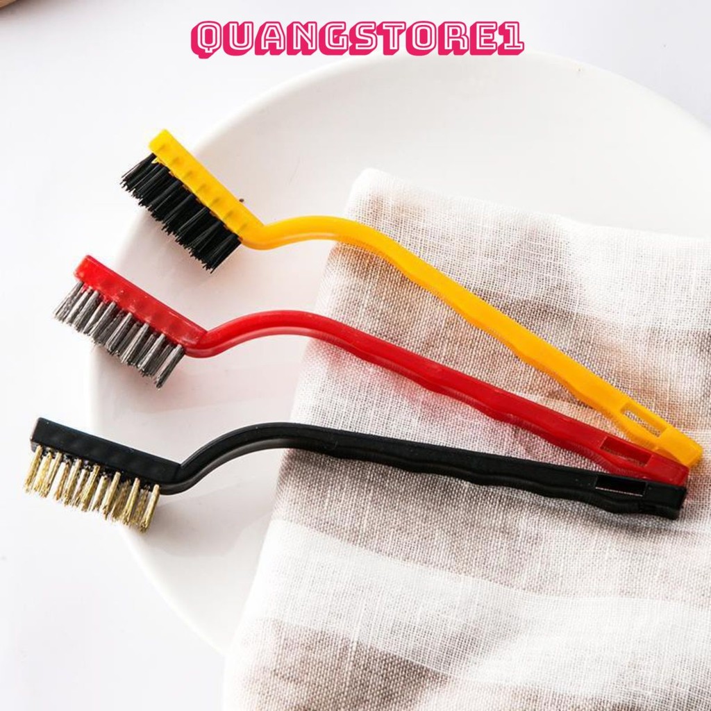 Bộ 3 Bàn Chải Vệ Sinh Bếp Ga, Vòi Nước Nhà Bếp Nhà Tắm Bằng Sợi Kim Cứng Cao Cấp Tiện Dụng - Bàn Chải Sắt Đánh Rỉ Sét