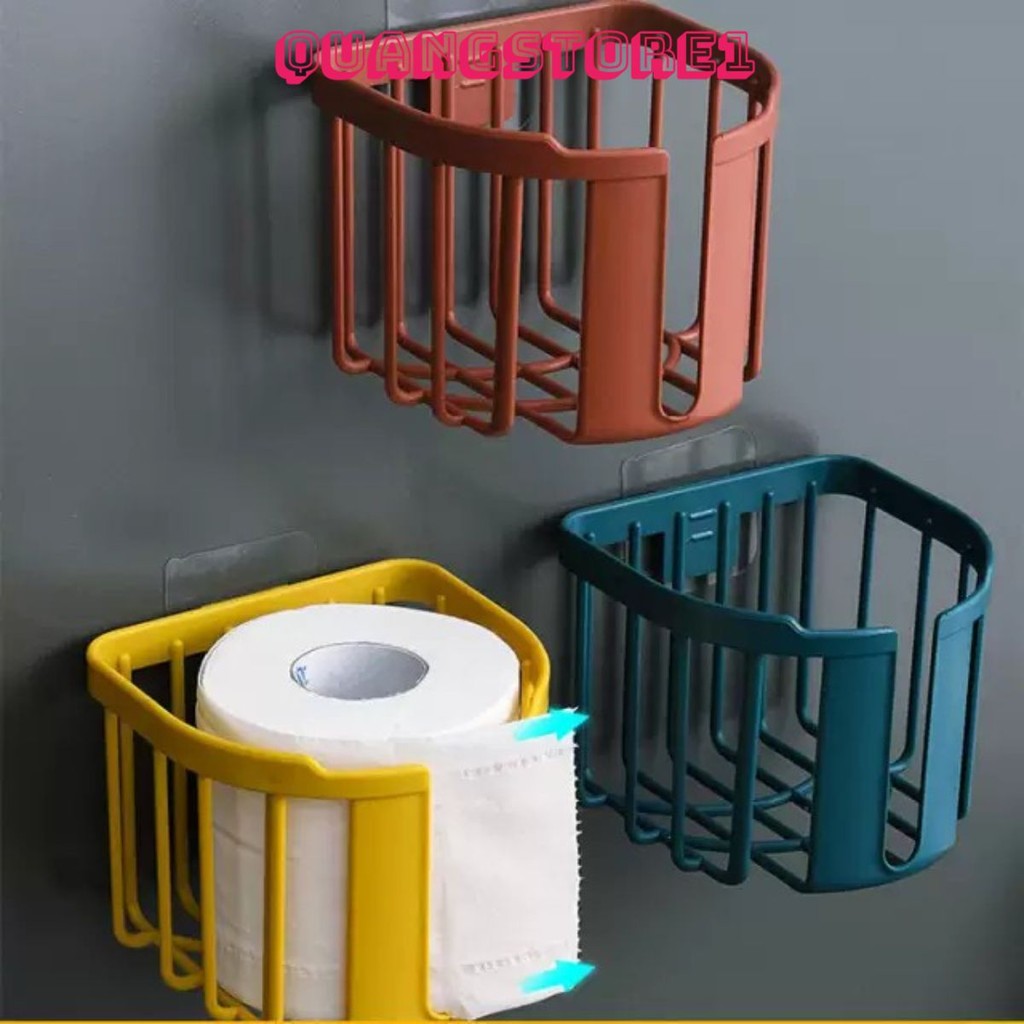 Giỏ Đựng Giấy Vệ Sinh Dán Tường - Giỏ Treo Tường Đa Năng Đựng Khăn Giấy Giấy Ăn Phòng Tắm, Phòng Bếp QUANGSTORE1