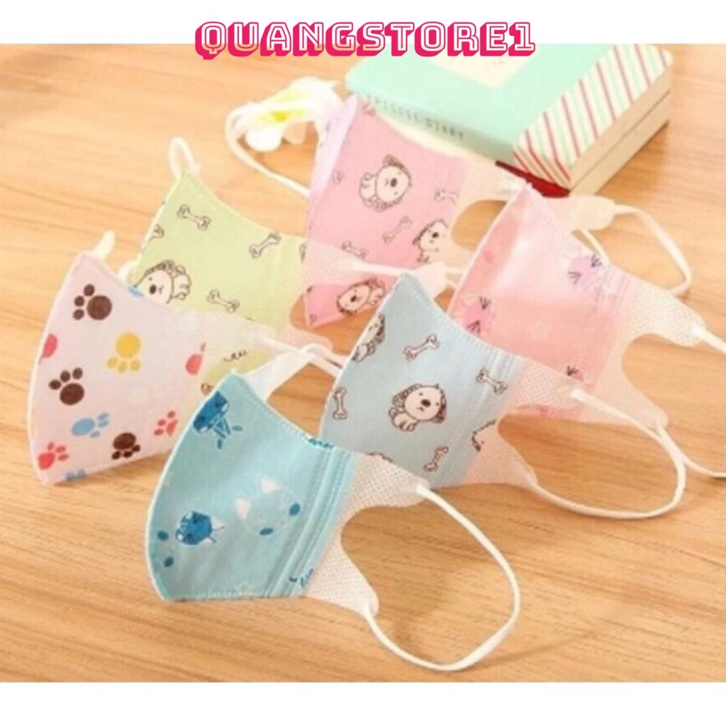 [TÚI ZIP 10 CÁI TRẺ EM] Khẩu Trang Vải Lụa 3d Cao Cấp Bé Từ 1-12 Tuổi, Khẩu Trang Chất Vải Lụa Mềm Mịn Kháng Khuẩn Cao