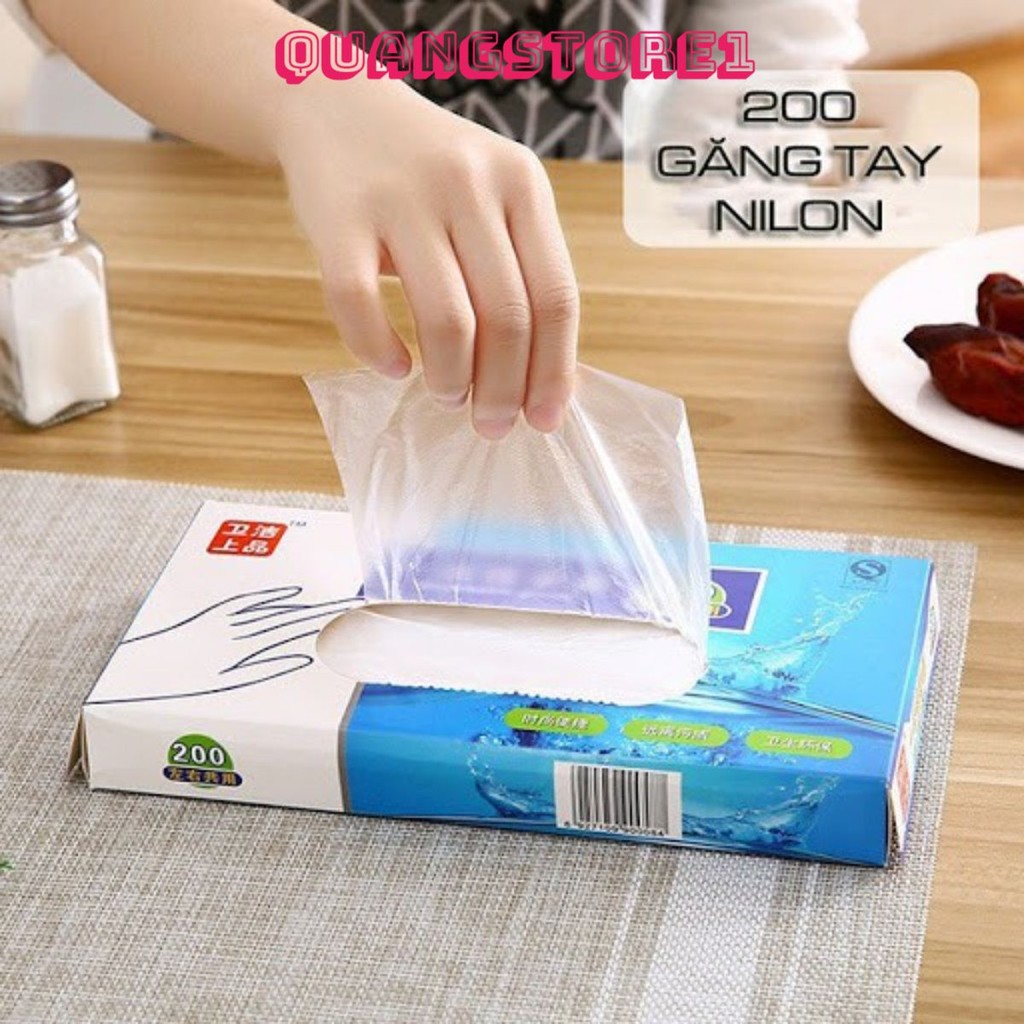 Hộp 200 Găng Tay Nấu Ăn Siêu Dai, Gang Tay Làm Bếp Siêu Dai - Chất Liệu TPE Không Mùi Chống Nhăn Đa Năng QUANGSTORE1