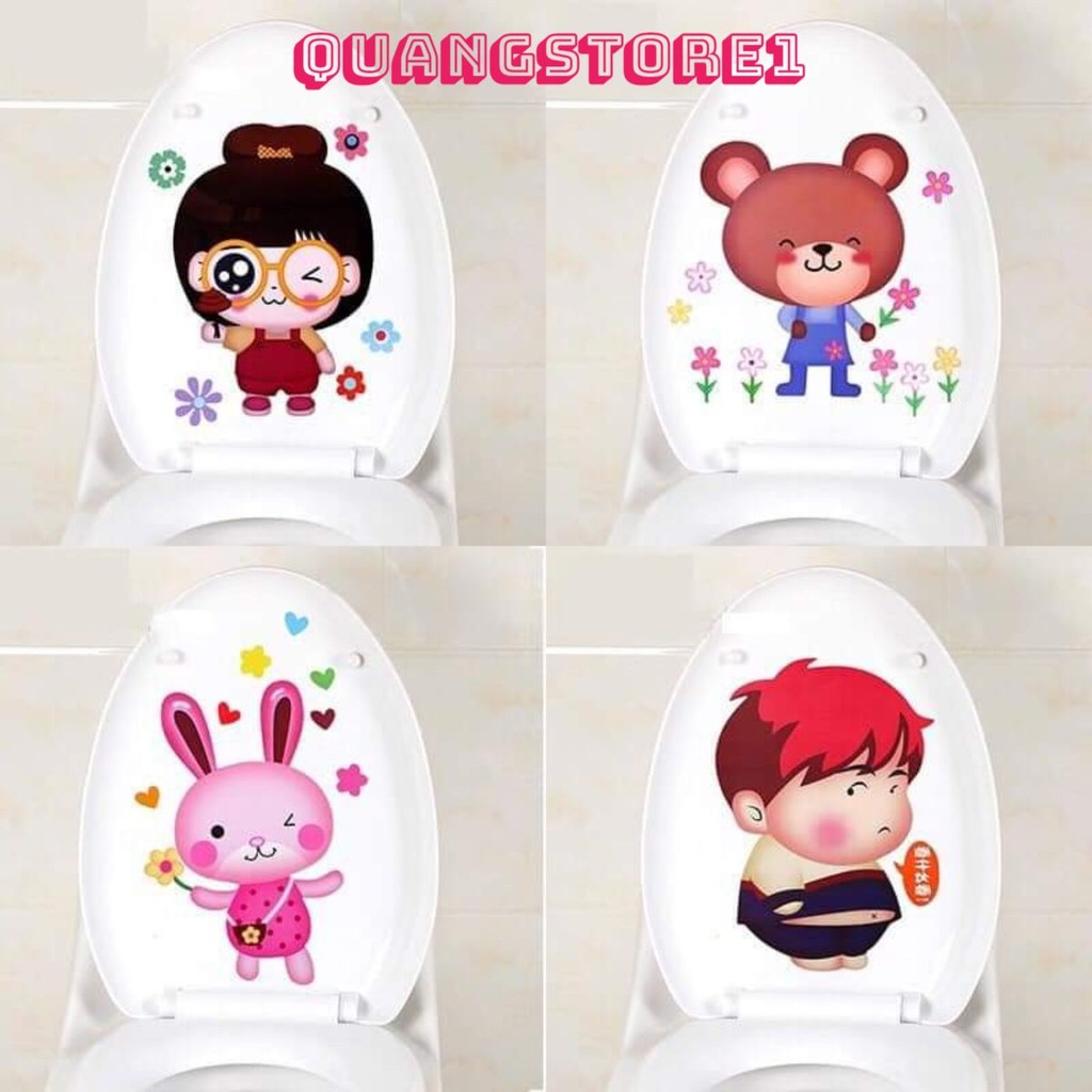 MIẾNG DÁN BỒN CẦU KHỬ MÙI NHÀ VỆ SINH NHIEEUF HINHF CUTE - Miếng Dán Khử Mùi Bồn Cầu Hình Thú, Miếng Dán Thơm Phòng