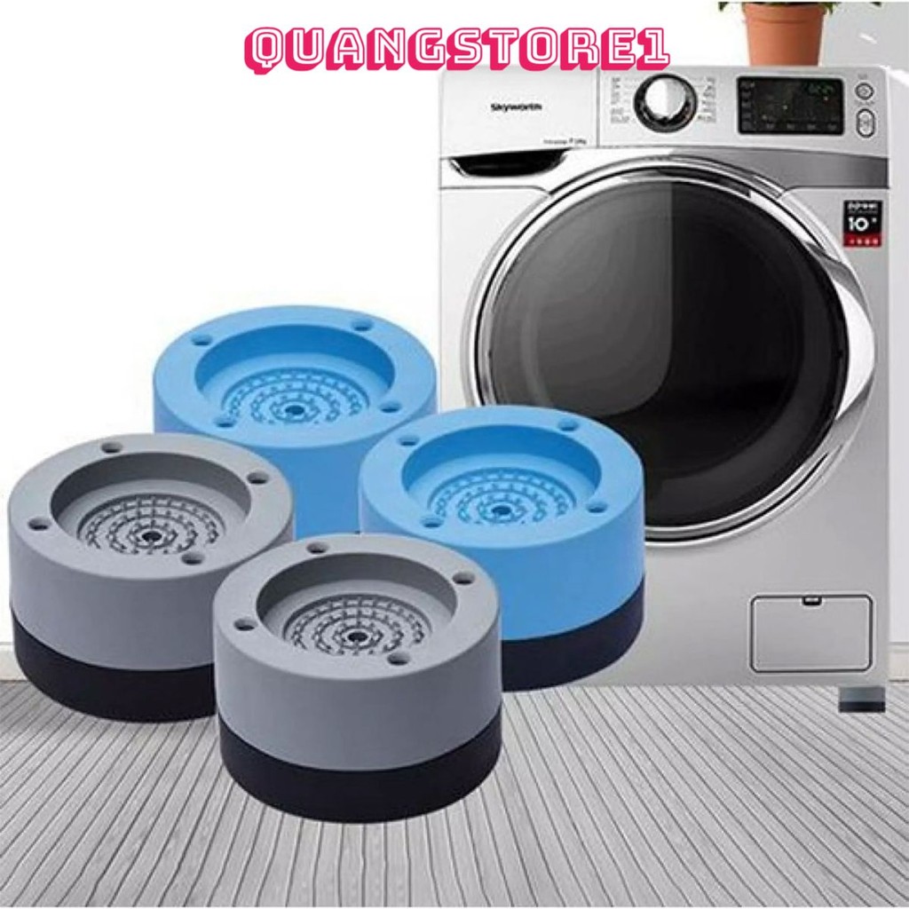 Hộp 4 Chân Kê MÁY GIẶT - Tủ Lạnh K8 - Đế Kiểu Tròn Cao Su Dẻo Chống Rung Chống Ồn Máy Chạy Êm - Lót Chân Bàn Ghế