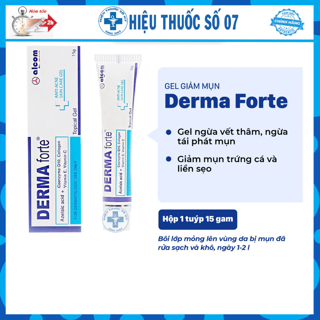 Derma Forte 15g - Gamma, Bản Thường / Advanced, Gel Giúp Giảm Mụn Trứng ...