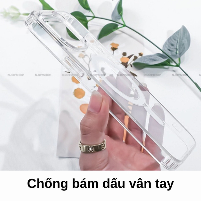 Ốp lưng IPHONE Trong suốt từ tính chống sốc - Hỗ trợ sạc không dây cho 11 12 13 14 15 16 pro max 14plus 15plus 7plus