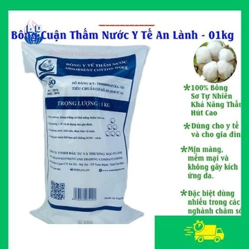 Bông cân y tế An Lành 1kg-bông y tế thấm nước