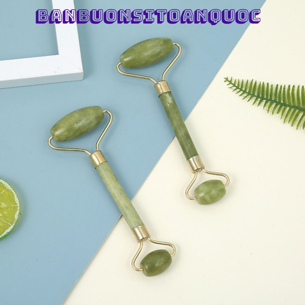 Đá Lăn Mặt Massage 2 Đầu, Thanh Đá Lăn Massage Mặt, Mắt, Cổ 2 Đầu - Cây Lăn Massage Mặt Đá Tự Nhiên