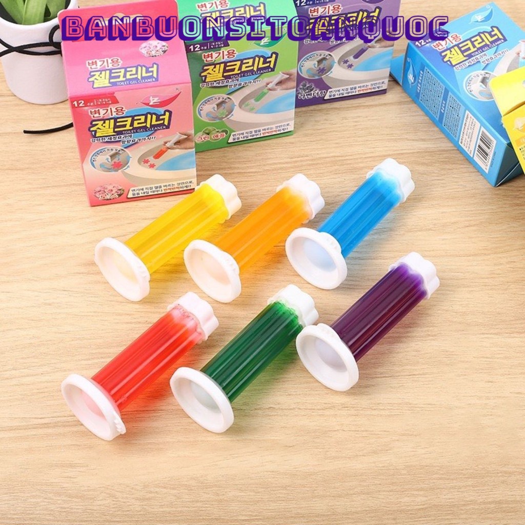 Gel thơm toilet KHỬ TRÙNG, KHỬ MÙI bồn cầu, bắn ra hình bông hoa với 6 loại hương thơm dễ chịu