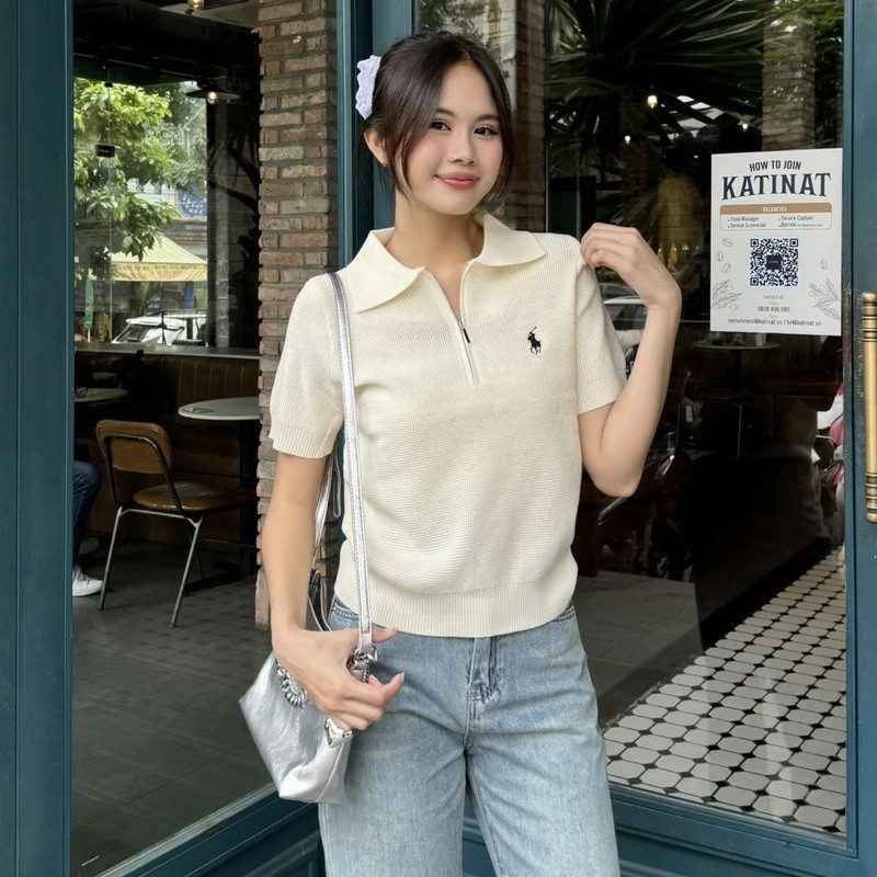 [RÁCH STORE] Áo Len Polo - Thêu Ngựa - Kéo Khoá | Shopee Việt Nam