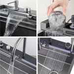 Chậu Rửa Bát 1 Hố 5 Phím Mart.home Hiển Thị Nhiệt Độ Phủ Nano Kèm Vòi Lọc Nước Thác Nước Vòi Xịt BH 10 Năm — ảnh 2