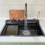 Chậu Rửa Bát 1 Hố 5 Phím Mart.home Hiển Thị Nhiệt Độ Phủ Nano Kèm Vòi Lọc Nước Thác Nước Vòi Xịt BH 10 Năm — ảnh 6