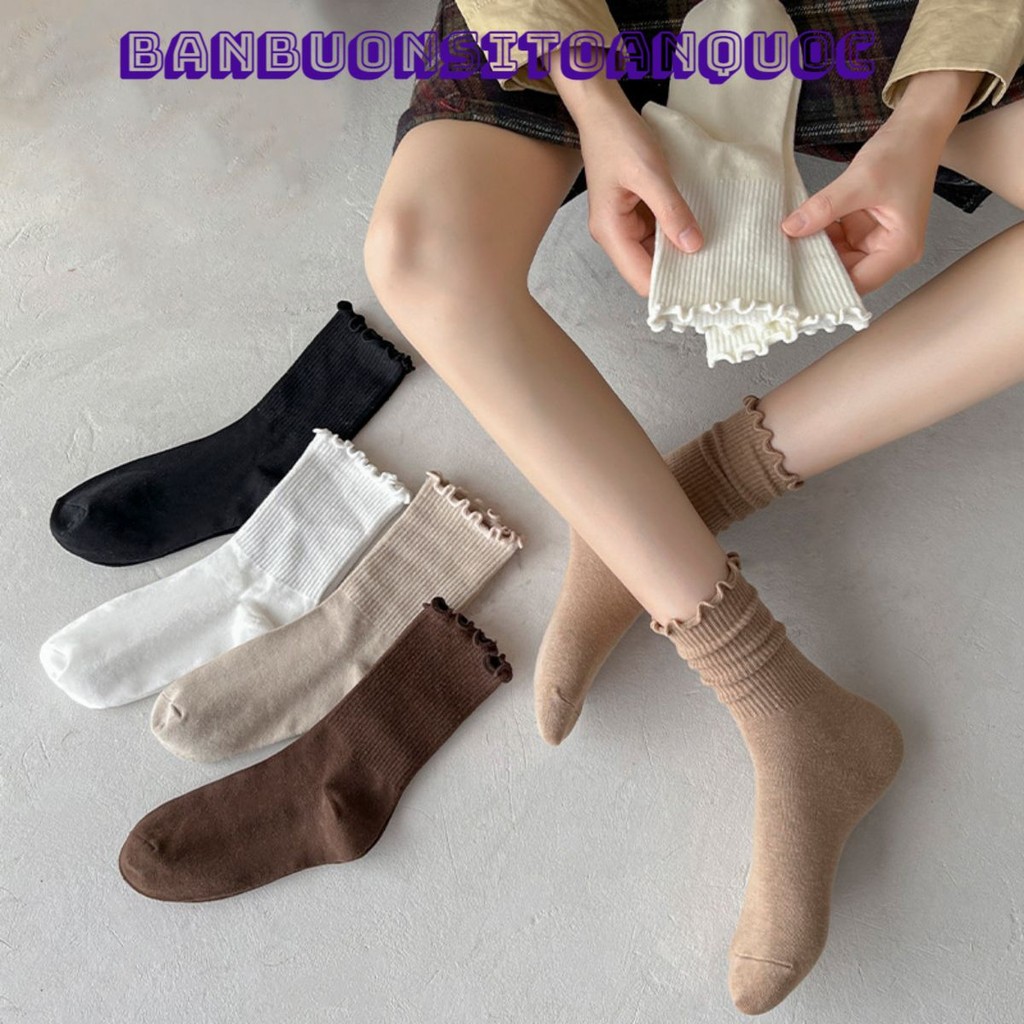 TẤT VỚ NAM NỮ CỔ CAO THỜI TRANG CAO CẤP - Tất Nữ Cổ Cao Phong Cách Vintage Hàn Quốc Vớ Nữ Cổ Cao Nhiều Màu Đáng Yêu #TAT